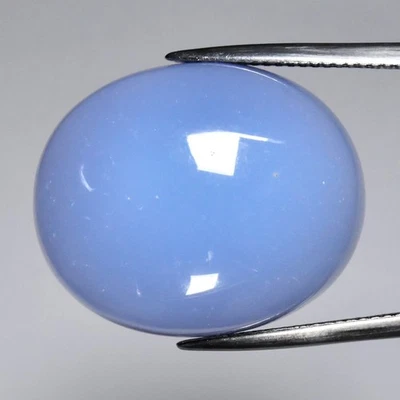 💎 34,74 quilates cabujón ovalado natural violeta azul calcedonia - piedra preciosa de África Foto 1 de 4