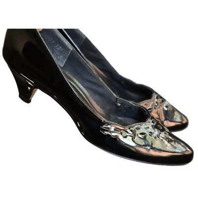 Zapatos de salón Hushpuppies intage años 80 90 para mujer charol negro tacón bajo 9N estrechos Foto 1 de 4