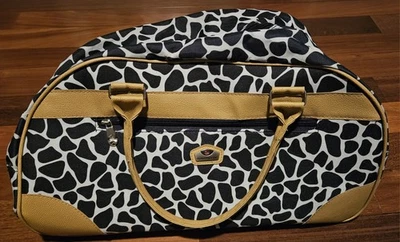 Bolso de Lona de Viaje Gloria Vanderbilt con Ruedas Azul Marino Estampado de Leopardo Foto 1 de 4