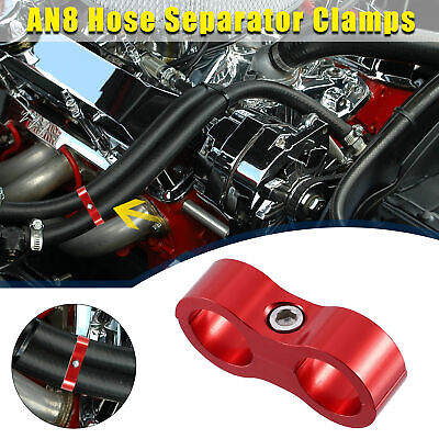 AN8 Car Auto Hose Separator Clamp Fuel Line Connector For Oil Fuel Hose Red • 6.29€