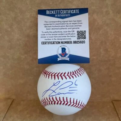 LORENZO CAIN MILWAUKEE BREWERS FIRMADO AUTOMÁTICO M.L. BÉISBOL BAS BB25620 Foto 1 de 3