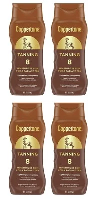 Paquete de 4 lociones protectoras solares bronceadoras Coppertone FPS 8, amplio espectro, 8 fl oz cada una Foto 1 de 4