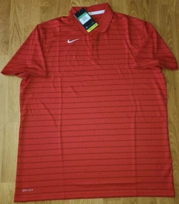 NIKE Hombres Polo Dri-Fit Victory Golf Rayas Rojo DD2190-657 Talla XXL NUEVO Foto 1 de 4