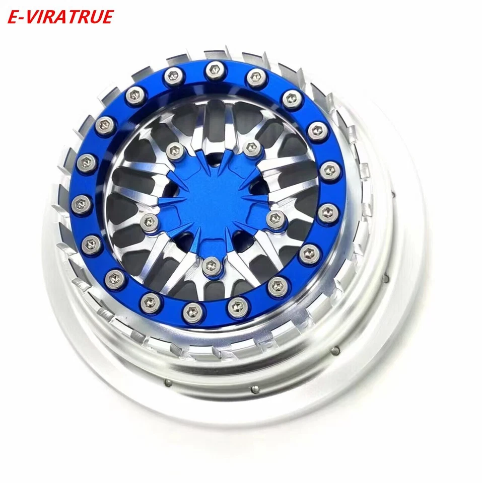 E-VIRATRUE Aluminum Wheel For ARRMA MOJAVE&FIRETEAM 1/7&SENTON 1/10 Silver 1pcs - Image 1 of 1