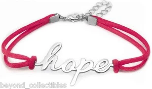 BREAST CANCER AWARENESS HOPE BRACELET - PINK DOUBLE CORDED - Picture 1 of 1