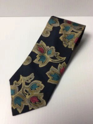 Corbata Harve Benard de seda pura para hombre 56 pulgadas de largo patrón floral de hojas Foto 1 de 4