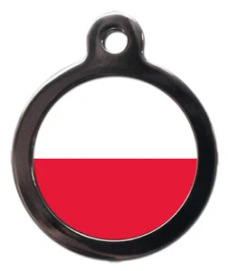 Pet ID tag Polish Flag 32mm or 24mm - Picture 1 of 2
