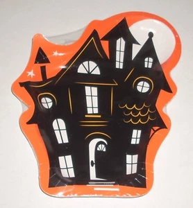 New Happy Halloween Paper Plates 8 ct. Haunted House Party Decoration - Picture 1 of 2