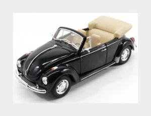 1:24 Welly Volkswagen Beetle Cabriolet Open Black WE22091BK Modellino - Foto 1 di 2