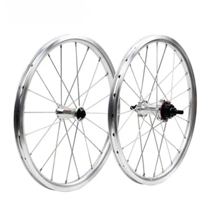 Juego de ruedas de aleación para bicicleta de carretera de 16"" 349 tracción recta cubo de 6 patas rueda de bicicleta plegable - Imagen 1 de 21
