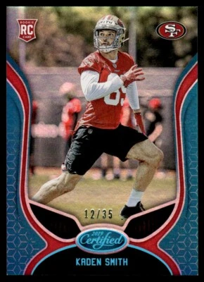 2019 Panini Certified Mirror Teal Kaden Smith Rookie 12/35 San Francisco 49ers - Image 1 of 2