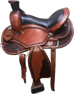 A Fork Work Ranch Roping Wade Roper Horse Saddle Western Tree Leather 10-18, M15 - Picture 1 of 4
