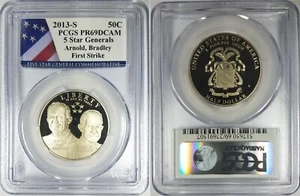 2013-S PCGS PR69DCAM 5 Star Generals Arnold, Bradley 50C #1 ~ FIRST STRIKE - Picture 1 of 3