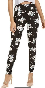 Free Ship”INC” Macy’s Women's Black Floral High rise Leggings sz XS, (bop39) - Picture 1 of 3