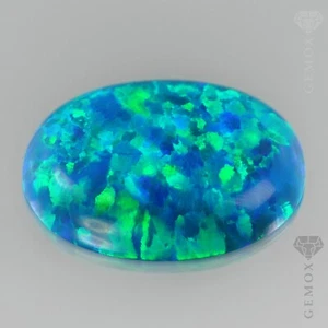 Opal Loose Stone Oval Cabochon Caribbean Blue Green LabGrown Gemstone 10x14mm EU - Picture 1 of 7