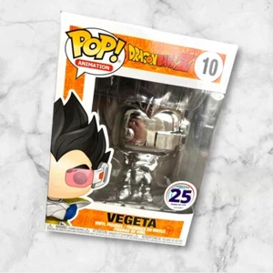 Funko Pop! Dragon Ball Z CHROME VEGETA #10 Silver Chrome Funimation Exclusive - Picture 1 of 6
