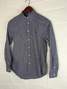 Ralph Lauren Shirt Youth Boys Large 14-16 Long Sleeve Button Plaid Blue A076 - Picture 1 of 14