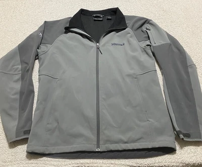 Marmot Mens Large Jacket Gray Nylon Full Zip Soft Shell Windbreaker Outdoor - Image 1 of 4