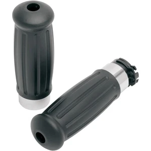 Old School Vintage Retro Black Rubber 1" Grips fit Harley-Davidson 1996-2017 - Picture 1 of 4