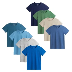 Boys Kids T-Shirt 4 Pack Coloured 100% Cotton T-Shirts Tee Crew Neck 4-13 Years - Picture 1 of 13