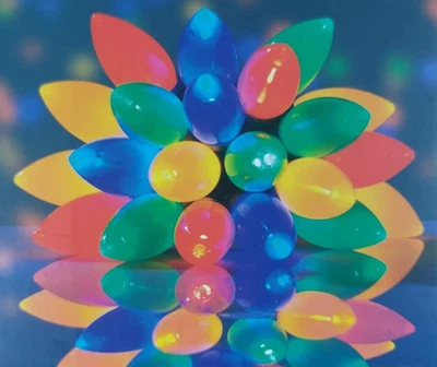 Christmas retro style fairy lights 50 LED festoon multi coloured Xmas outdoor - Image 1 of 4