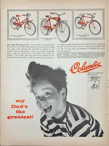 Vintage Columbia Bikes 1959 Printanzeige Junge und 3 Fahrradmodelle - Bild 1 von 1