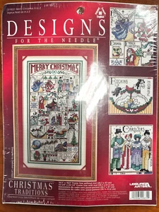 Leisure Arts #139831 1999 patrón de punto de cruz Feliz Navidad de la A a la Z 10" x 18" - Imagen 1 de 7