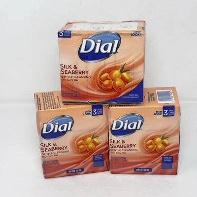 (3) Jabón en barra de limpieza suave para el cuidado de la piel Dial Silk & Seaberry 4 OZ Pack de 3 Foto 1 de 4