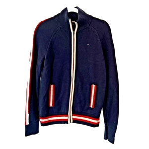 Tommy Hilfiger Strickjacke Full Zip gestreift rot/weiß/blau Herren M - Bild 1 von 13