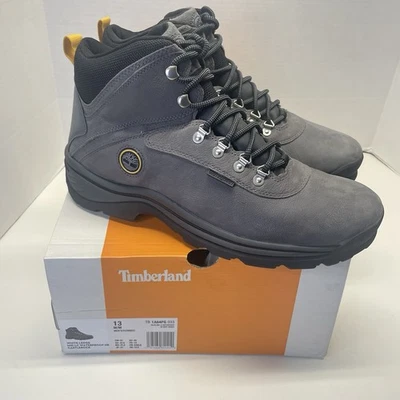 Timberland Hombres Blanco Cornisa Medio Impermeable Cuero Senderismo Botas Talla 13 - Gris NUEVO Foto 1 de 4