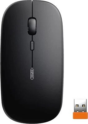 Slim Wireless Mouse Rechargeable Silent 1600 DPI 2.4Ghz USB for PC Laptop - Image 1 of 4
