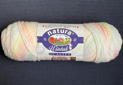 Natura Wintuk Baby Ombre Yarn NEW HUSHABYE #304 White Pink Yellow Blue Green - Image 1 of 4
