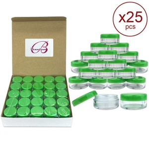 25 Pieces 5 Gram/5ML Plastic Makeup Cosmetic Lotion Cream Sample Jar Containers - Picture 1 of 6