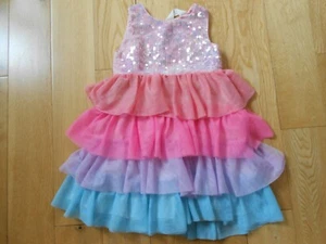 H & M DRESS-TIERED-SEQUIN TOP-GLITTER-GIRLS SIZE 4T-4-TULLE-LINED-EXCELLENT - Picture 1 of 6