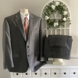 CHAPS RALPH LAUREN 2 BTN 100% WOLLE 2-teiliger Anzug 46L 40X30 DRK GRAU - Bild 1 von 9