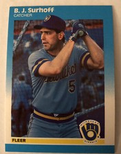 1987 Fleer Update B.J. Surhoff Rookie Card (RC) #U-115 Brewers Mid-Grade O/C