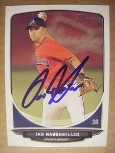 IAN HAGENMILLER signed BRAVES 2013 Bowman Draft baseball card AUTO WELLINGTON FL
