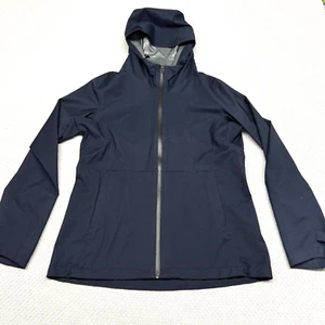 Uniqlo Rain Jacket Mens Medium Navy Blue Waterproof Full Zip Outerwear Hiking - Picture 1 of 6