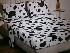 New Queen size sheet set *** Black & White Cow