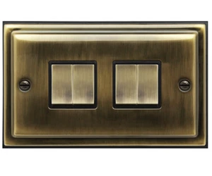 Mega Enchufe Delgado Placa Plana 4 Velocidades 10 Amp BE307KME LATÓN ANTIGUO Gama - Imagen 1 de 9