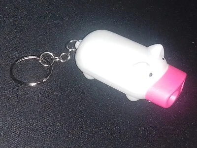 Lindo Llavero Cerdito Llavero Doble Brillante LED Linterna Forma de Corazón Botón Nu Foto 1 de 4