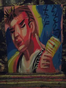 JEFF BUCKLEY ~GRACE~ORIGINAL PORTRAIT PAINTING BY SK~2007~19.5" X 16"~ON WOOD - Picture 1 of 9