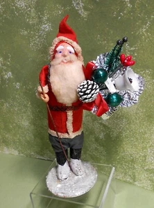 Japan Santa with a Clay Face- 8 1/2" Tall - Picture 1 of 4