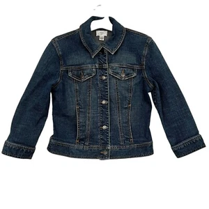 ANN TAYLOR LOFT Denim Jeansjacke Blau Größe M Knopfleiste Schließen Langarm - Bild 1 von 19