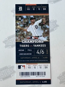 Boleto 2013 de los Yankees de Nueva York en los Tigres de Detroit 4/6/13 Max Scherzer victoria 1-0 - Imagen 1 de 1
