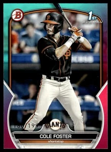2023 Bowman Draft COLE FOSTER AQUA PINK GRADIENT BD-128 GIANTS 180/199 - Picture 1 of 2