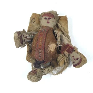 Muñecas funerarias peruanas Chancay hechas a mano tela 6" de largo vintage funeral peruano - Imagen 1 de 10