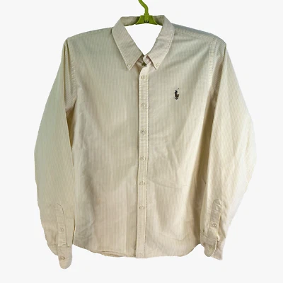 VTG Ralph Lauren Sport Striped Button-Down Shirt Boys Size 12 Yellow - Image 1 of 4