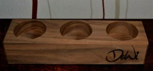 DeWi Schnapsglas 3er Ständer, kleines Gewürzglas Ständer, Nussbaum massiv, Neu - Picture 1 of 1