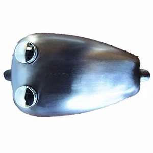 Motorcycle Universal Modified Petrol Gas Fuel Tank Silver Modified Handmade 1X - Picture 1 of 4